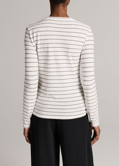 Striped Cotton Long-Sleeve T-Shirt - US 0986