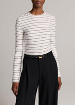 Striped Cotton Long-Sleeve T-Shirt - US 0986