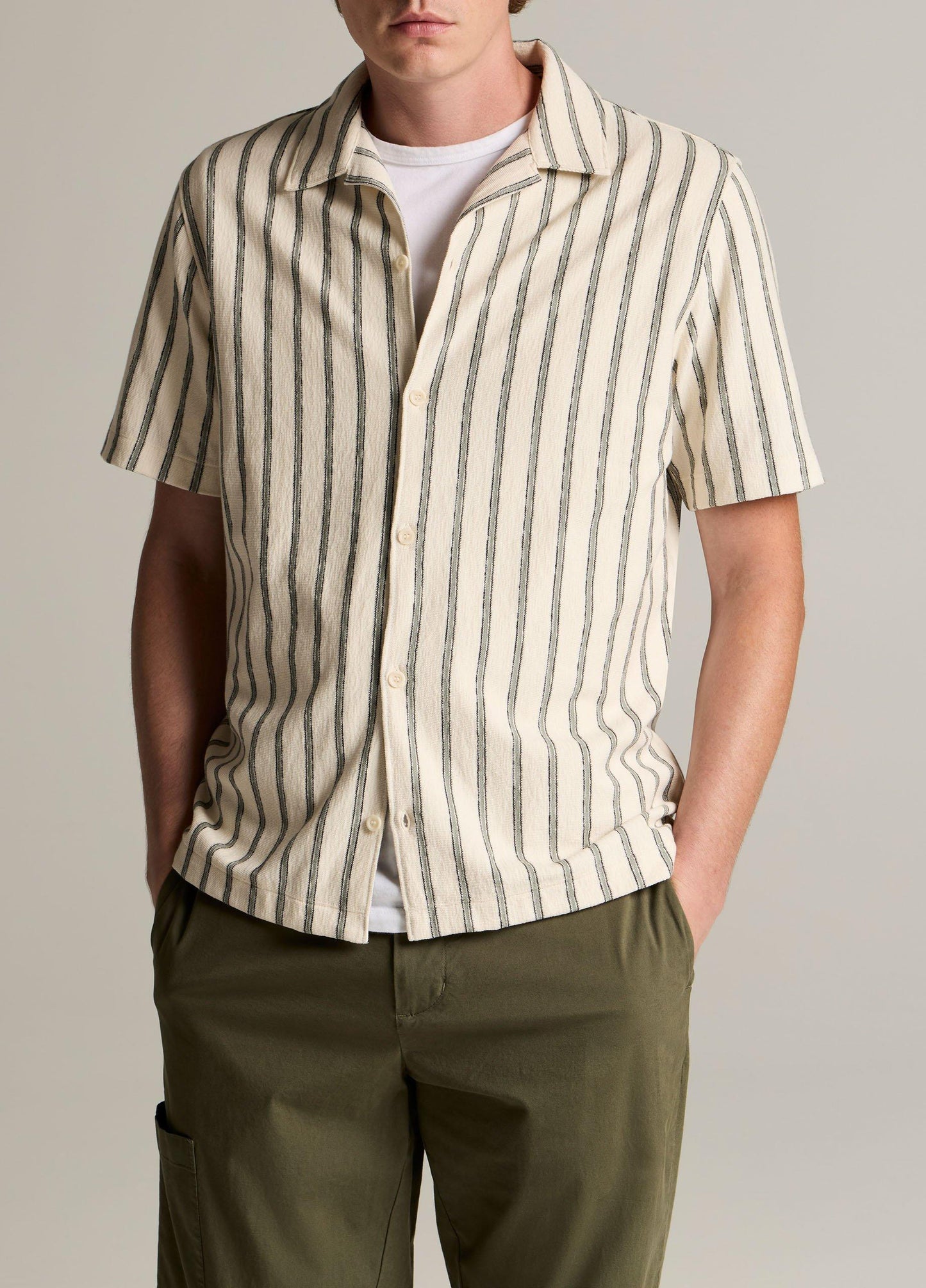 Striped Cotton Terry Cabana Shirt - US 9535