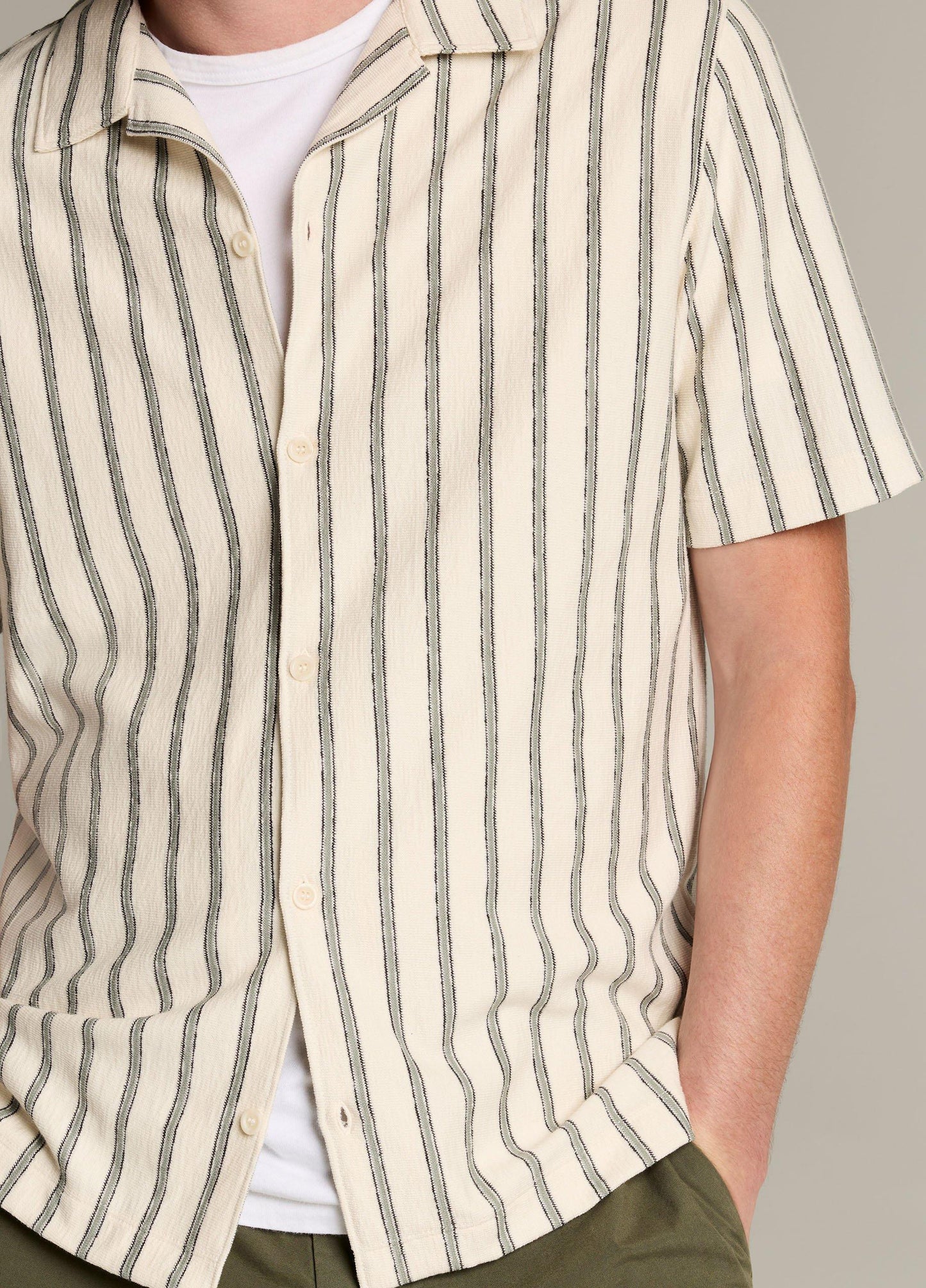 Striped Cotton Terry Cabana Shirt - US 9535