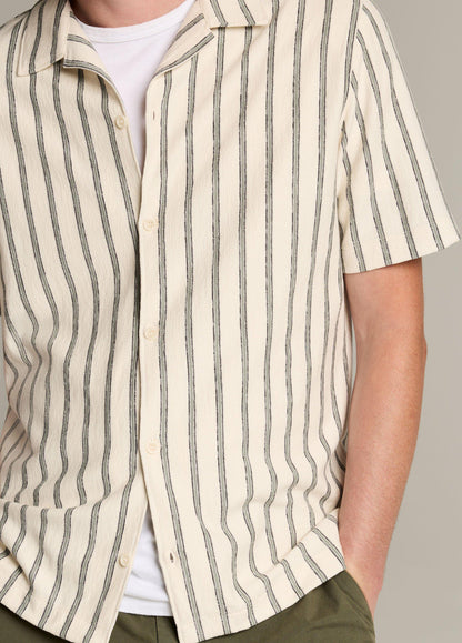 Striped Cotton Terry Cabana Shirt - US 9535