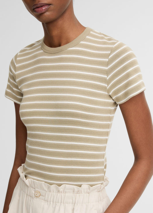 Striped Pima Cotton-Blend '90s Shrunken T-Shirt - US 0440