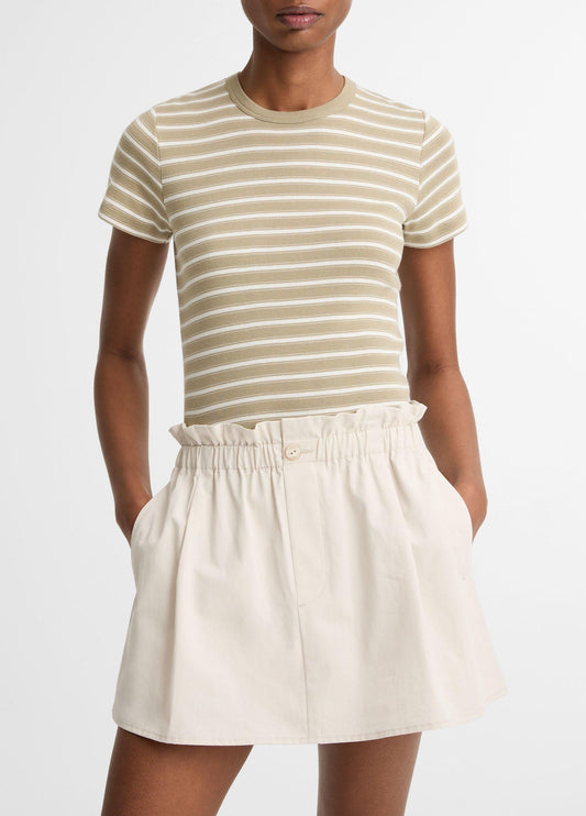 Striped Pima Cotton-Blend '90s Shrunken T-Shirt - US 0440