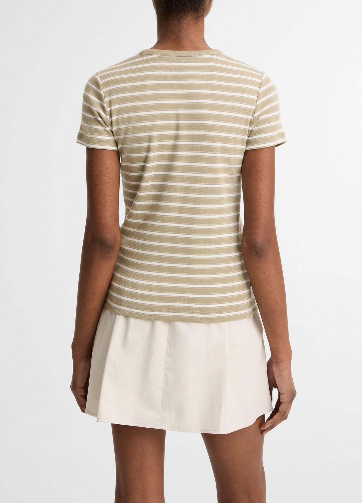 Striped Pima Cotton-Blend '90s Shrunken T-Shirt - US 0440