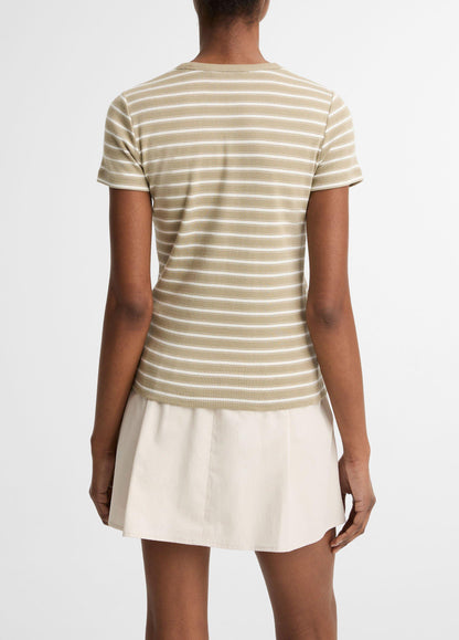Striped Pima Cotton-Blend '90s Shrunken T-Shirt - US 0440