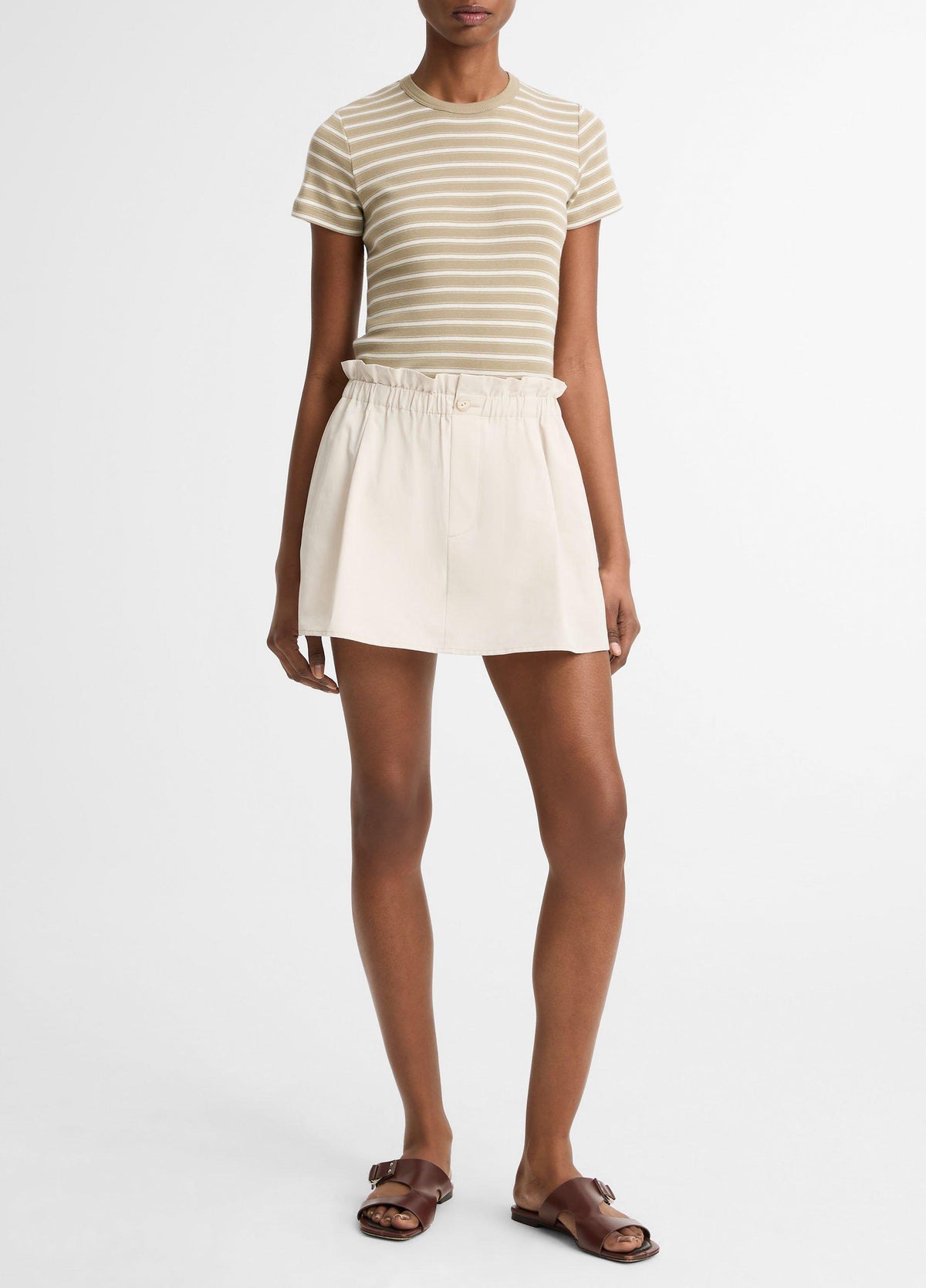 Striped Pima Cotton-Blend '90s Shrunken T-Shirt - US 0440