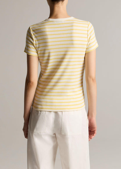 Striped Pima Cotton-Blend '90s Shrunken T-Shirt - US 3935
