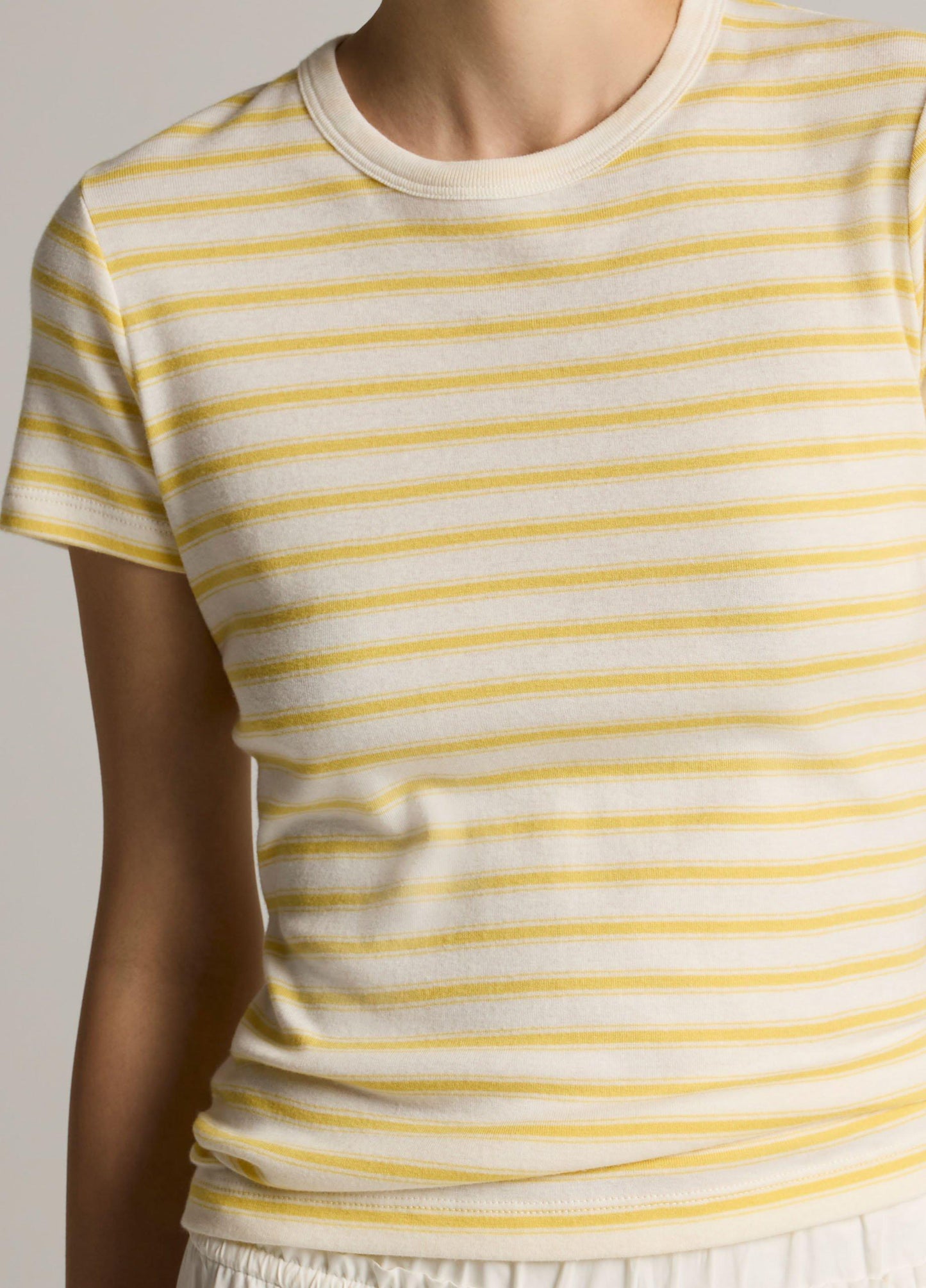 Striped Pima Cotton-Blend '90s Shrunken T-Shirt - US 3935