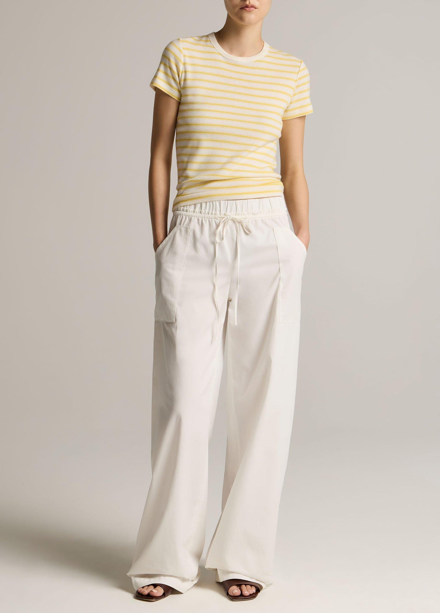 Striped Pima Cotton-Blend '90s Shrunken T-Shirt - US 3935