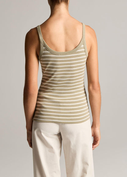 Striped Pima Cotton-Blend Camisole - US 8439