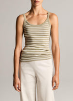 Striped Pima Cotton-Blend Camisole - US 8439