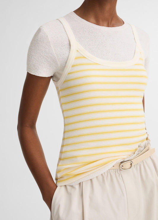 Striped Pima Cotton-Blend Camisole - US 8615
