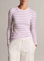 Striped Ribbed Cotton Long-Sleeve T-Shirt - US 1896