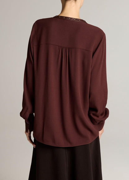 Studded Crepe Long-Sleeve Top - US 1709