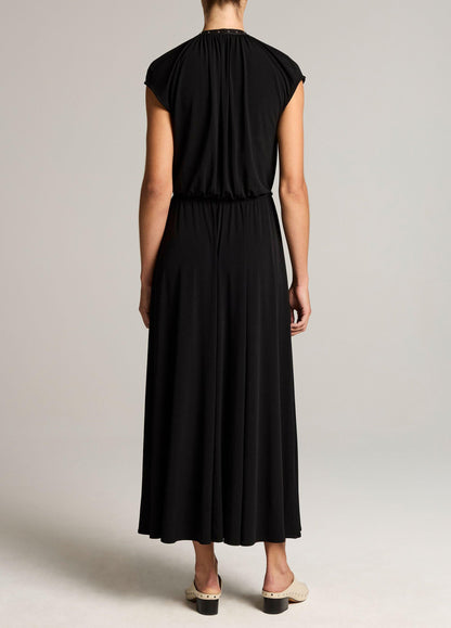 Studded Matte Jersey Cap-Sleeve Dress - US 6983