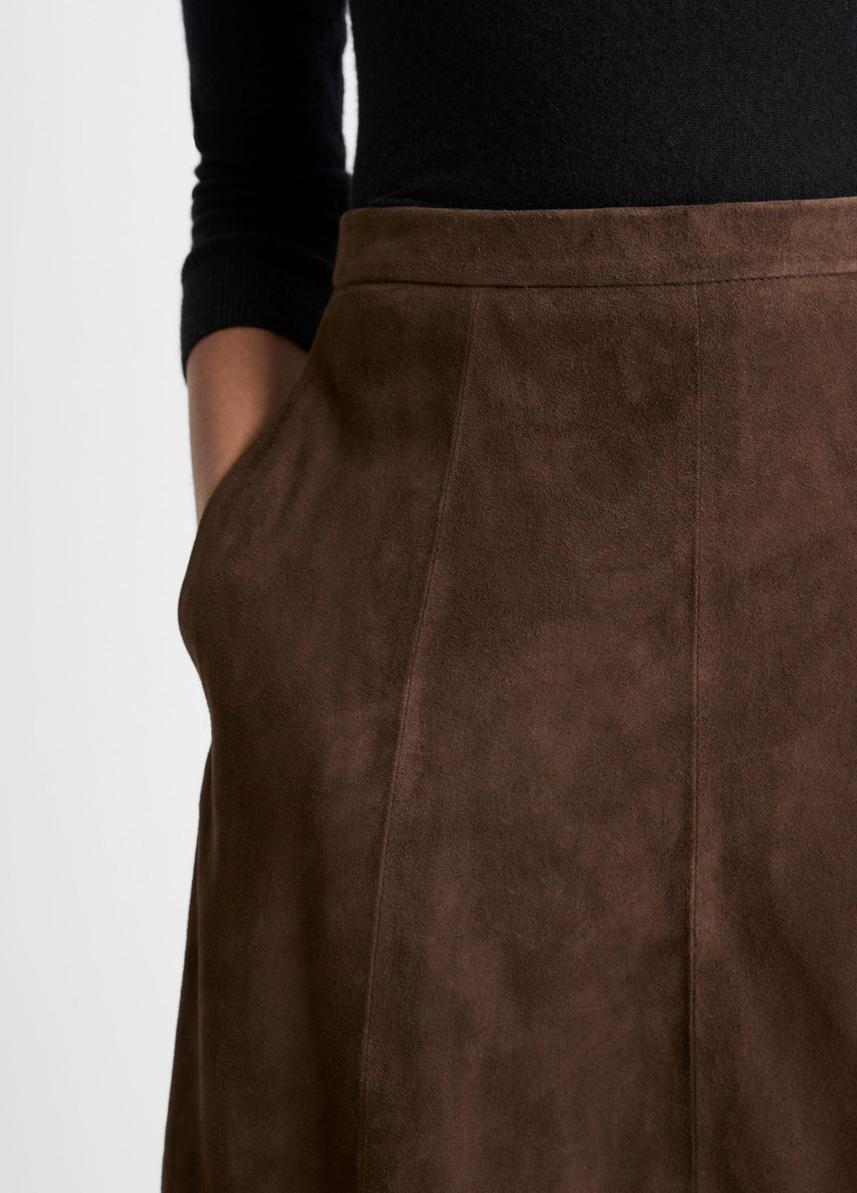 Suede Mid-Rise Flared Skirt - US 8304