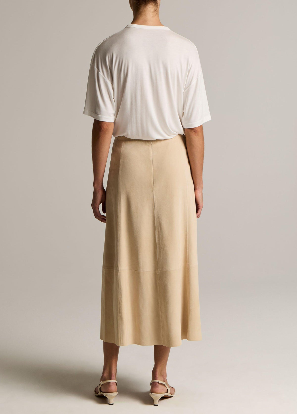 Suede Paneled Skirt - US 1638
