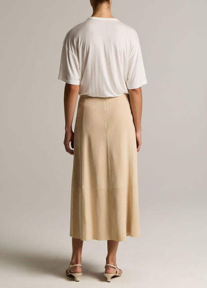 Suede Paneled Skirt - US 1638