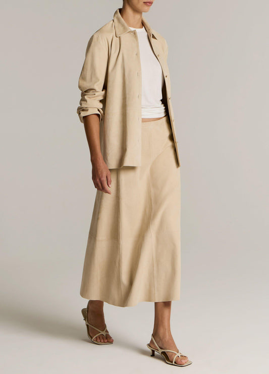 Suede Paneled Skirt - US 1638