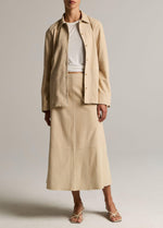 Suede Paneled Skirt - US 1638