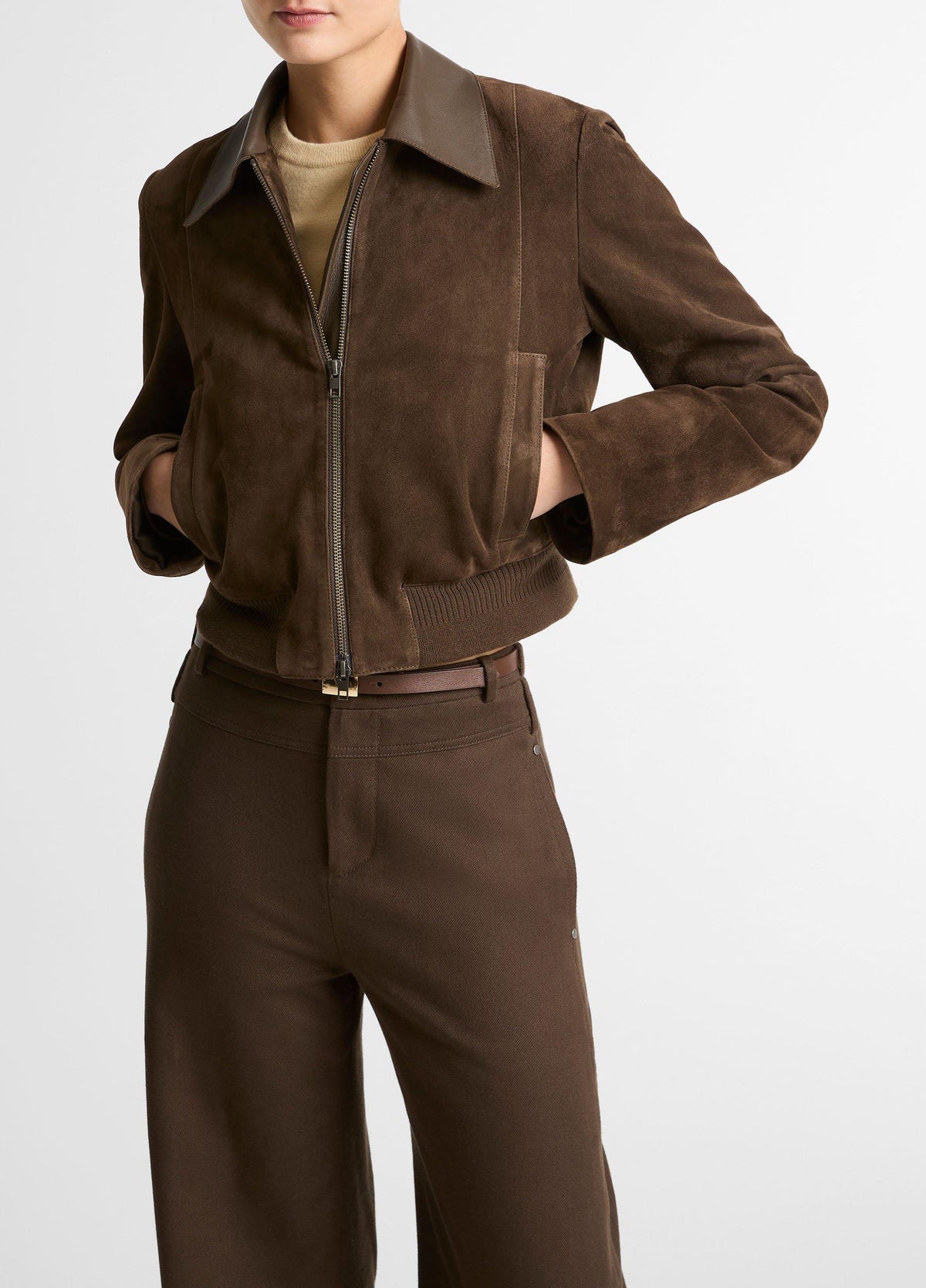 Suede Shrunken Bomber Jacket - US 9957