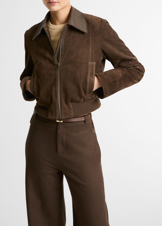 Suede Shrunken Bomber Jacket - US 9957