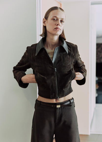Suede Shrunken Bomber Jacket - US 9957