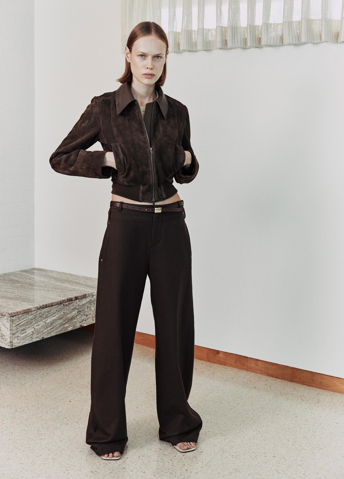 Suede Shrunken Bomber Jacket - US 9957