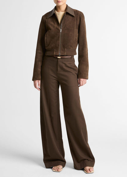 Suede Shrunken Bomber Jacket - US 9957