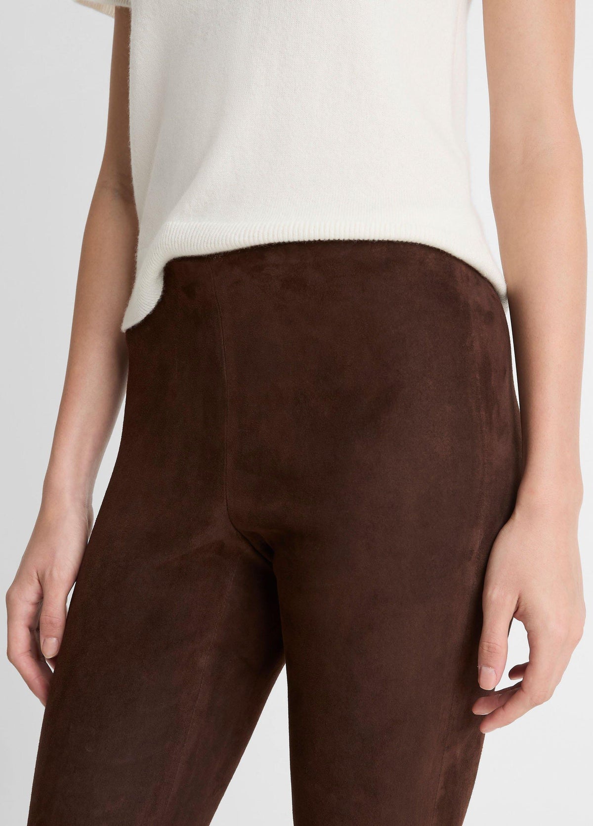 Suede Split-Hem Cropped Pant - US 5050
