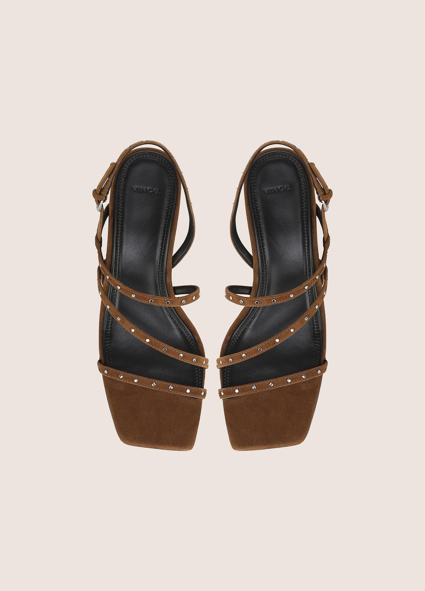 Tania Studded Suede Kitten-Heel Sandal - US 3777