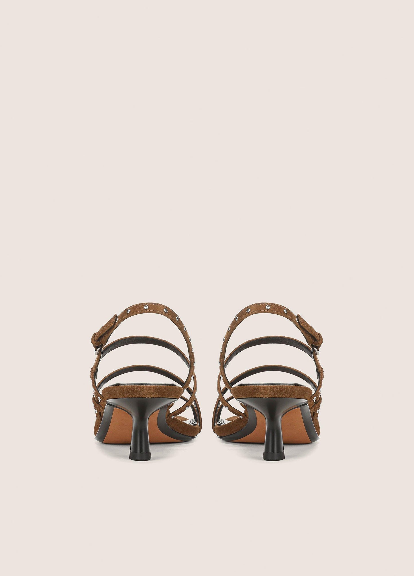 Tania Studded Suede Kitten-Heel Sandal - US 3777