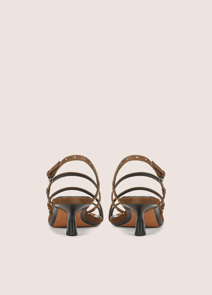 Tania Studded Suede Kitten-Heel Sandal - US 3777