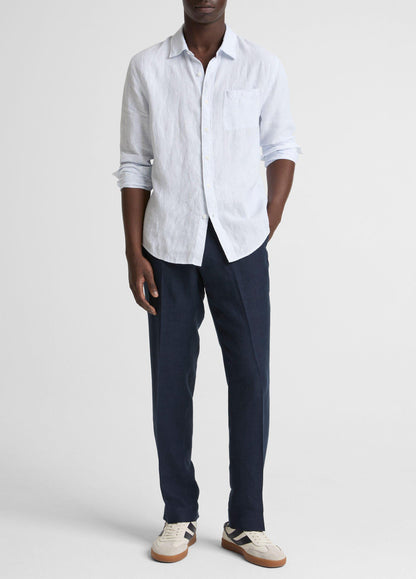 Tate Stripe Linen Button-Front Shirt - US 9315