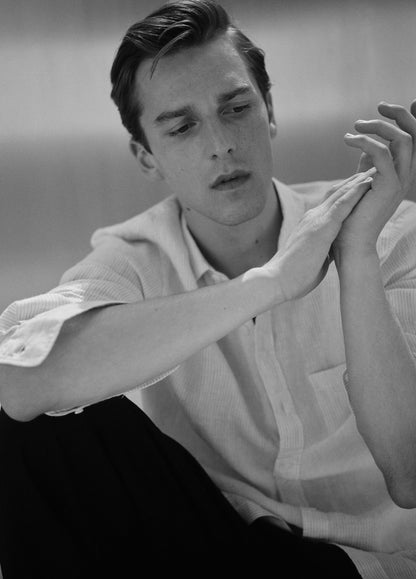 Tate Stripe Linen Button-Front Shirt - US 9315