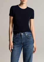 Textured Italian Wool & Cotton-Blend Short-Sleeve Sweater - US 7774