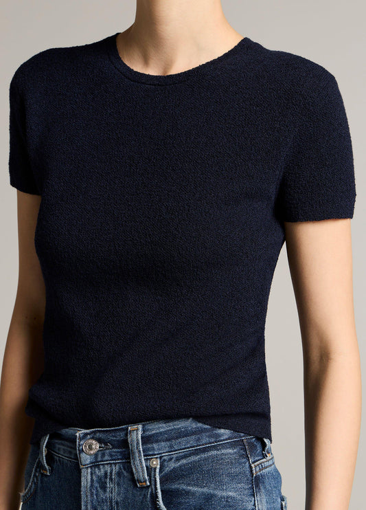 Textured Italian Wool & Cotton-Blend Short-Sleeve Sweater - US 7774