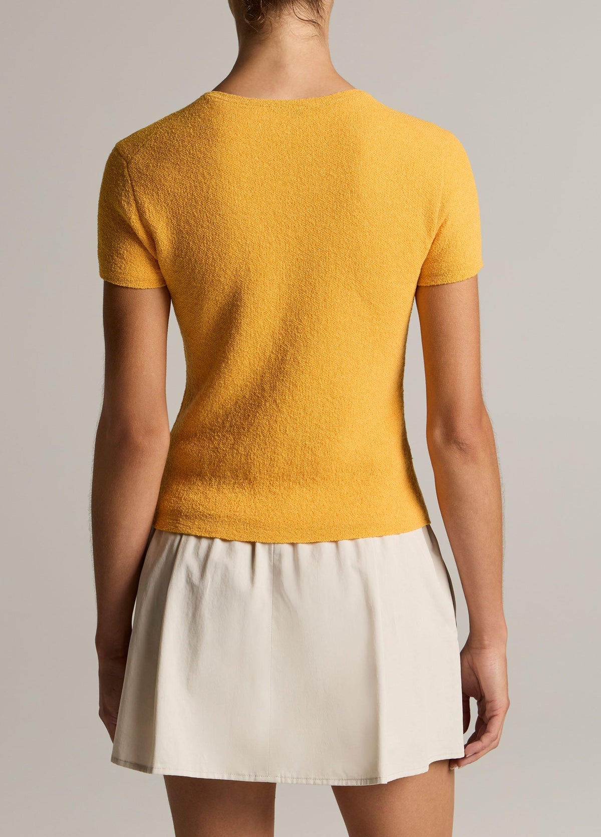 Textured Italian Wool & Cotton-Blend Short-Sleeve Sweater - US 7012