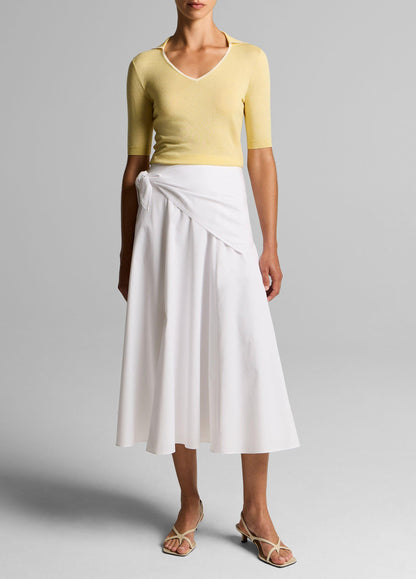 Tipped Italian Cotton-Cashmere Polo Sweater - US 1604
