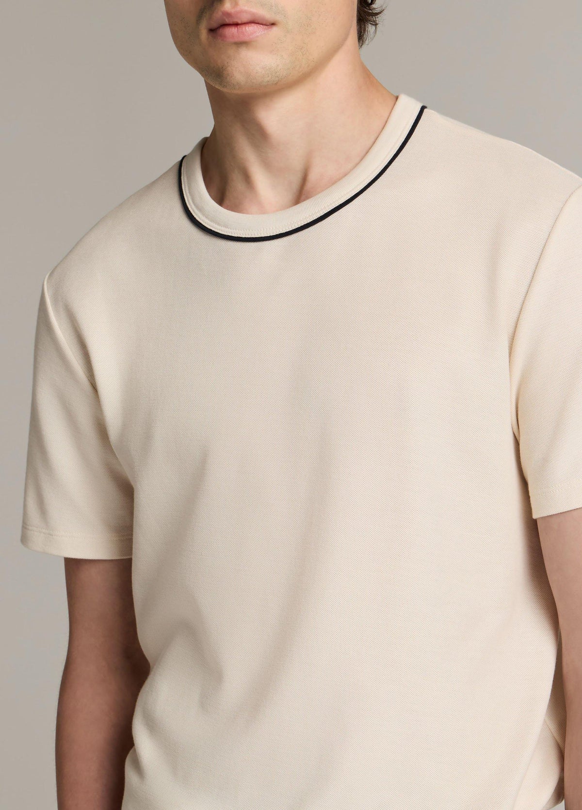 Tipped Pima Cotton Piqué T-Shirt - US 0897