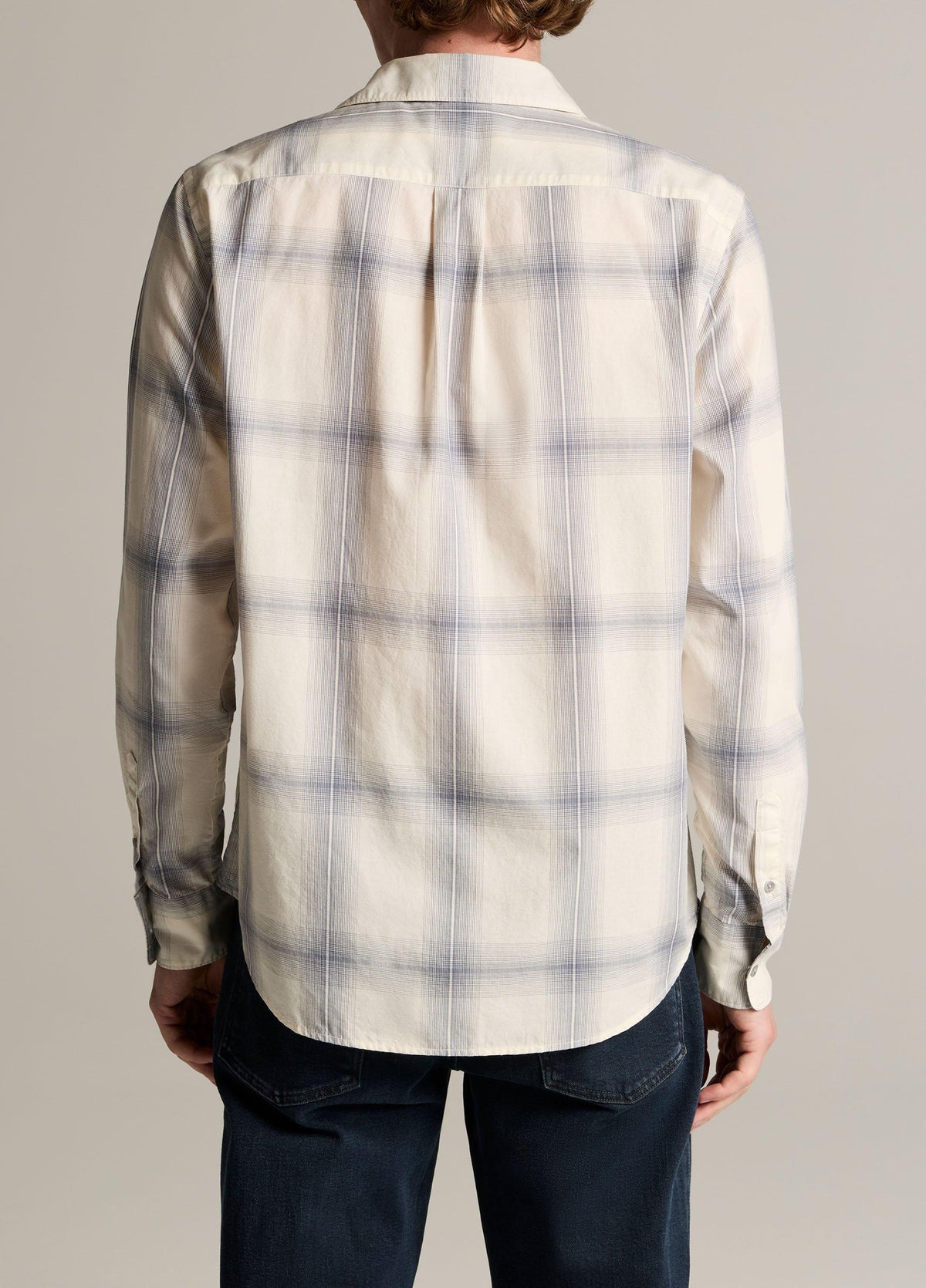 Townes Plaid Cotton Button-Front Shirt - US 7525