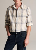 Townes Plaid Cotton Button-Front Shirt - US 7525
