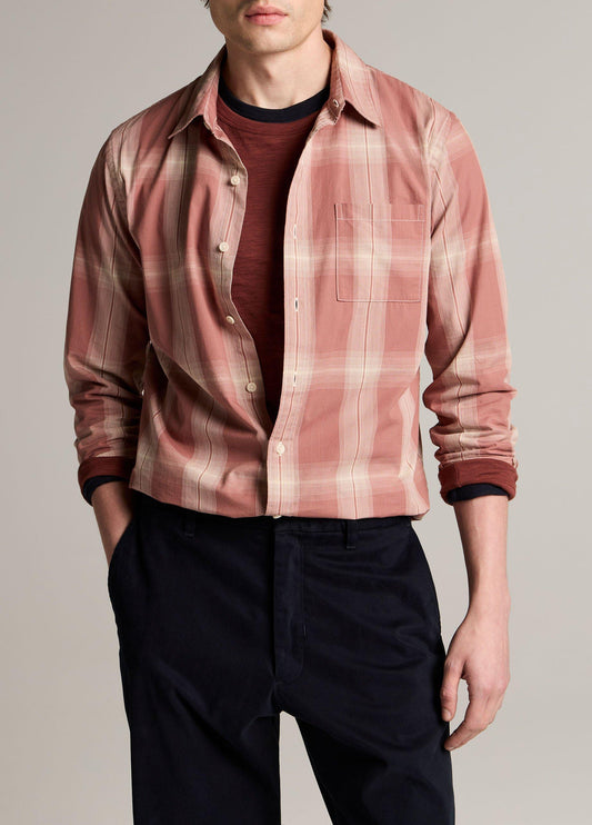 Townes Plaid Cotton Button-Front Shirt - US 8232