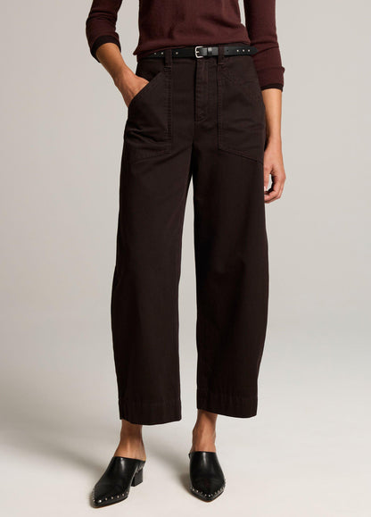 Washed Cotton Twill Mid-Rise Utility Pant - US 0513
