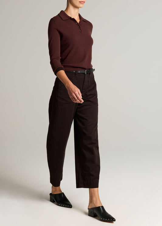 Washed Cotton Twill Mid-Rise Utility Pant - US 0513