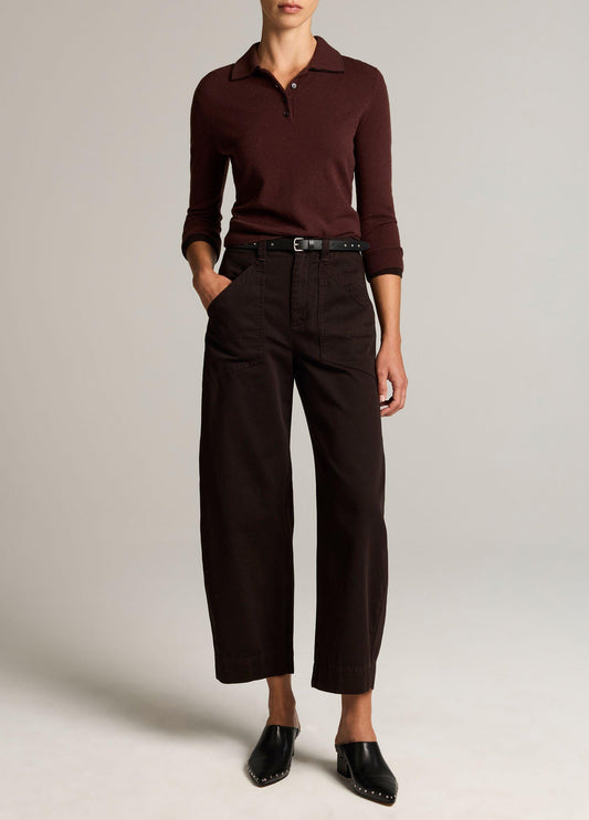 Washed Cotton Twill Mid-Rise Utility Pant - US 0513