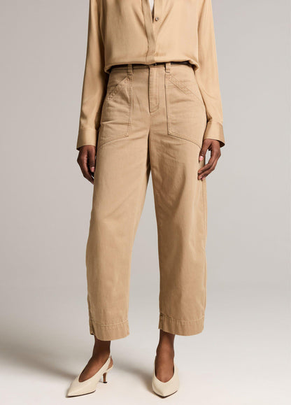 Washed Cotton Twill Mid-Rise Utility Pant - US 3857