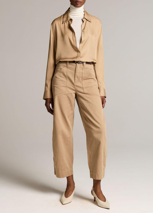 Washed Cotton Twill Mid-Rise Utility Pant - US 3857
