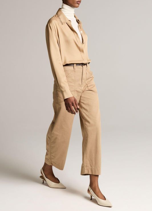 Washed Cotton Twill Mid-Rise Utility Pant - US 3857