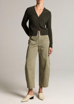 Washed Cotton Twill Mid-Rise Utility Pant - US 6240